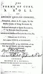 Forme of Cury Title Page