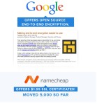 Privacy. Google and Namecheap onboard